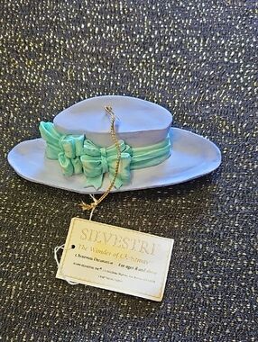 Silvestri Lavender Hat Ornament with Mint Bow